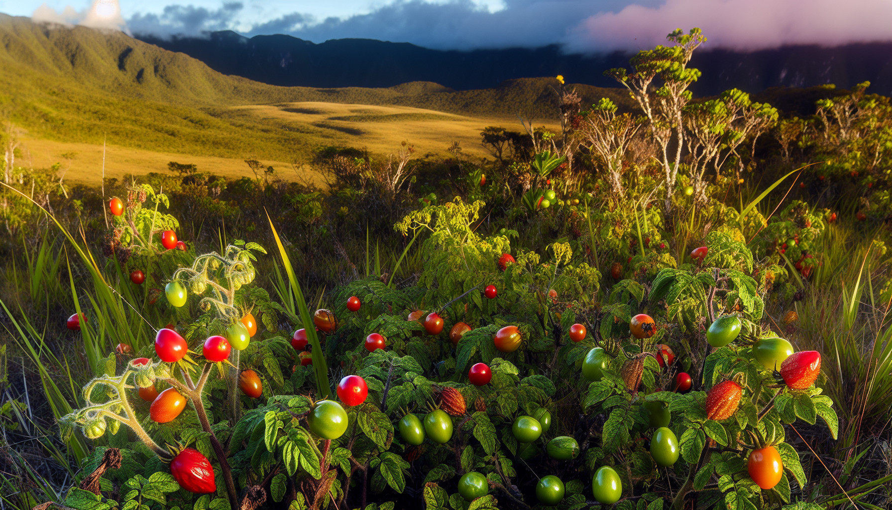 Wild tomatoes in South America