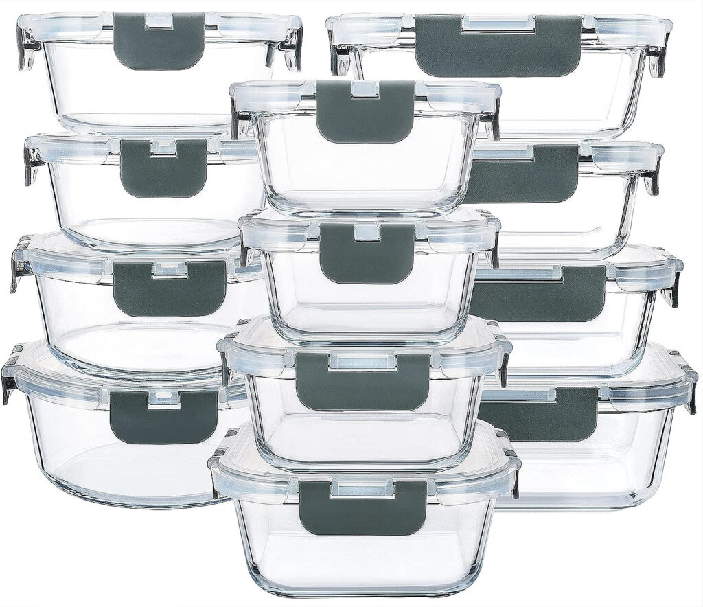 MCIRCO 24-piece Superior Glass Food Storage Containers