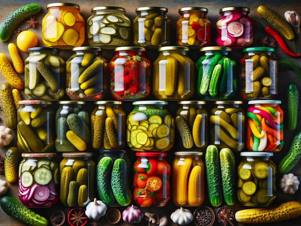 A lot of Pickle Jars