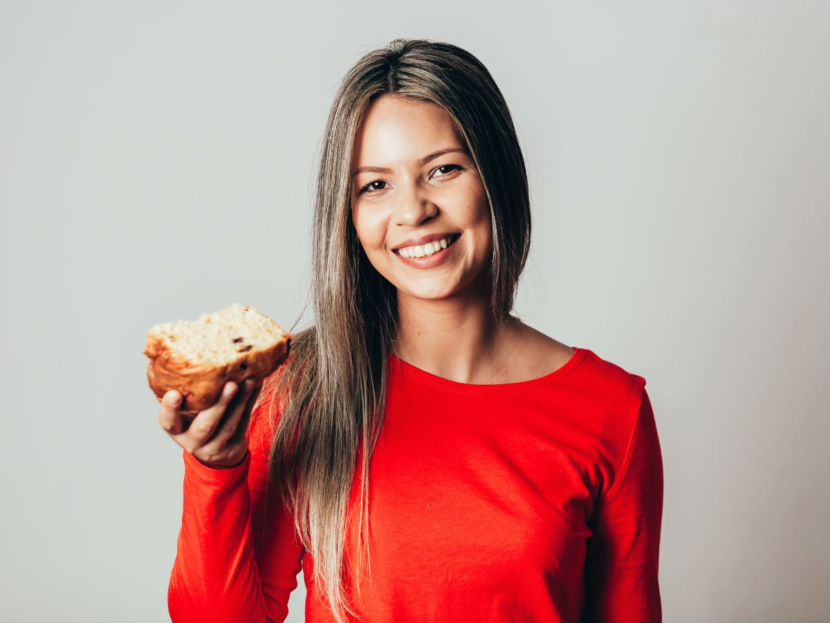 Girl Holding Bread