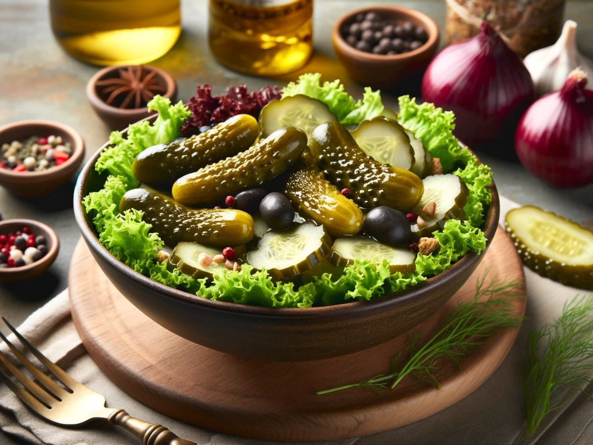 Salad with Pickles and olives