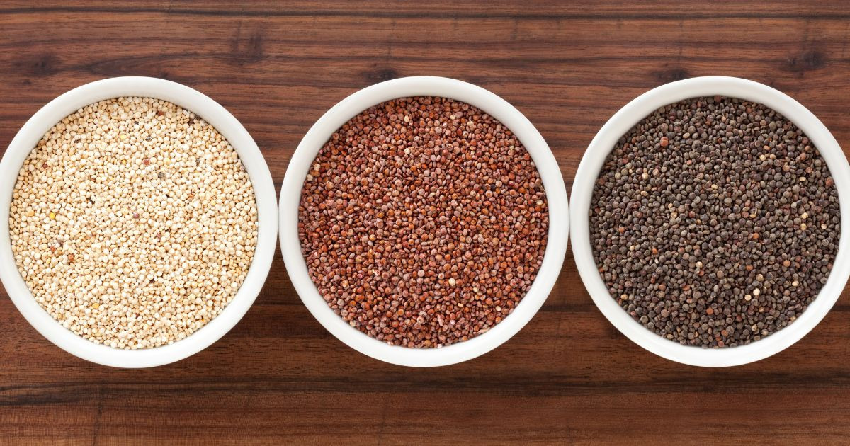 Three colors of Quinoa. 