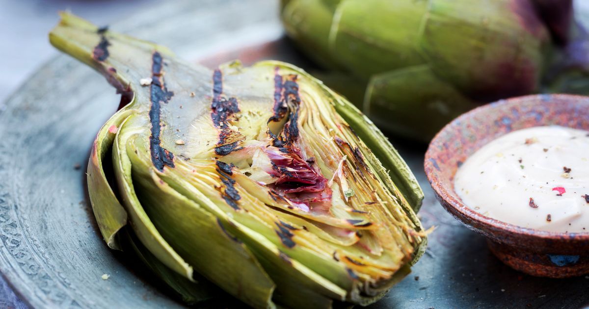 marinated grilled artichokes