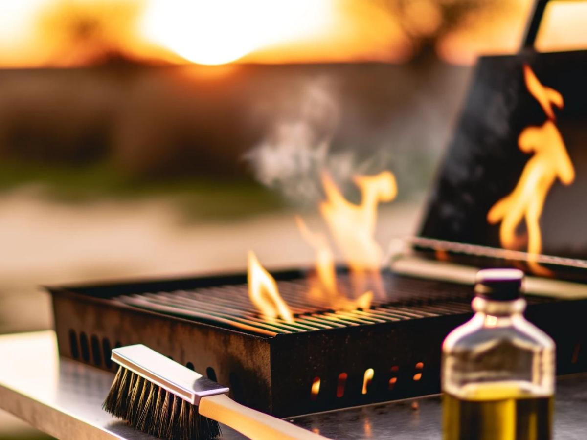preparing a grill