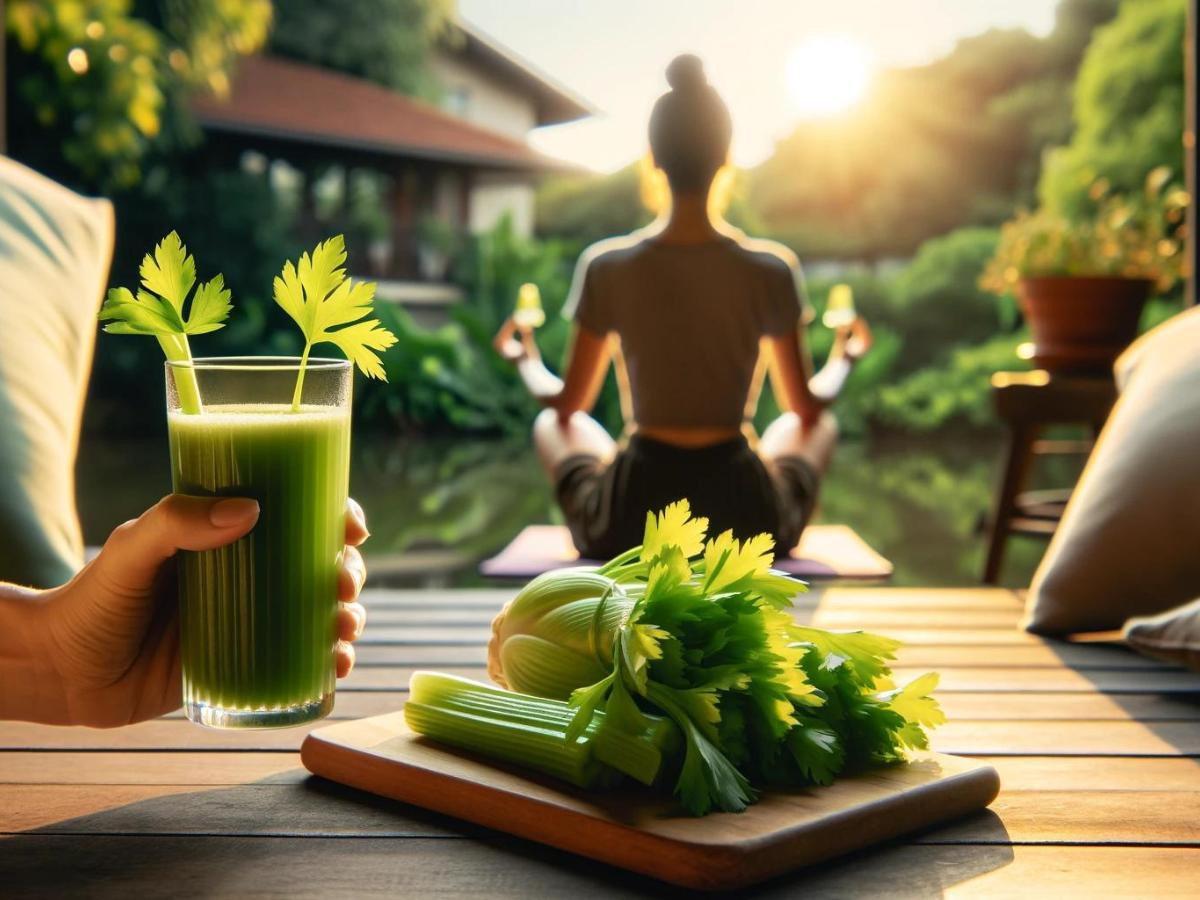 Celery Juice during yoga