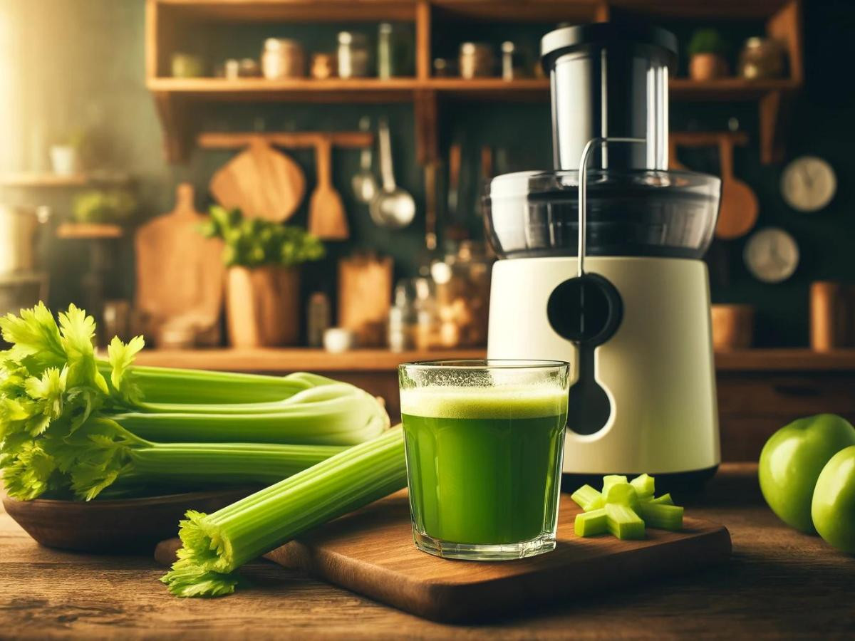 Celery Juice in juicer
