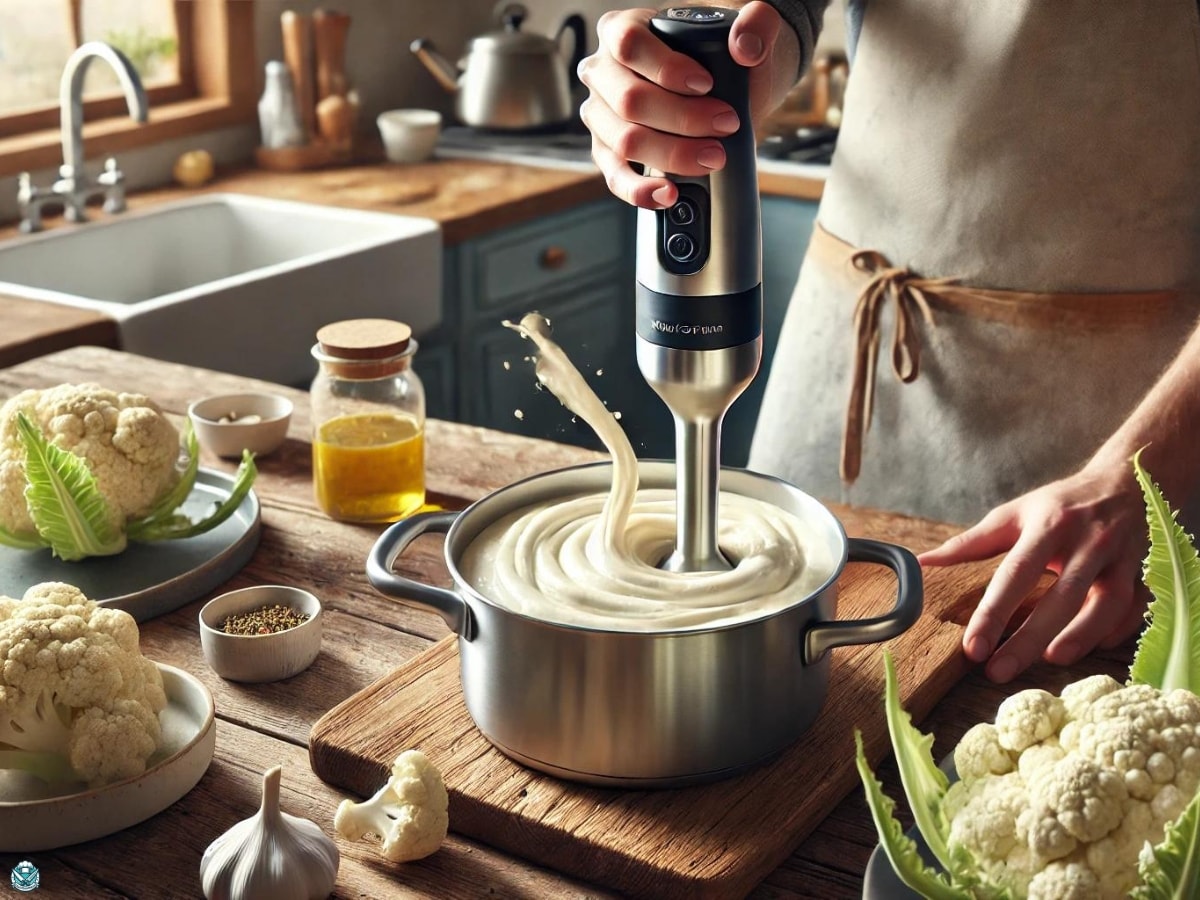 Blending cauliflower soup