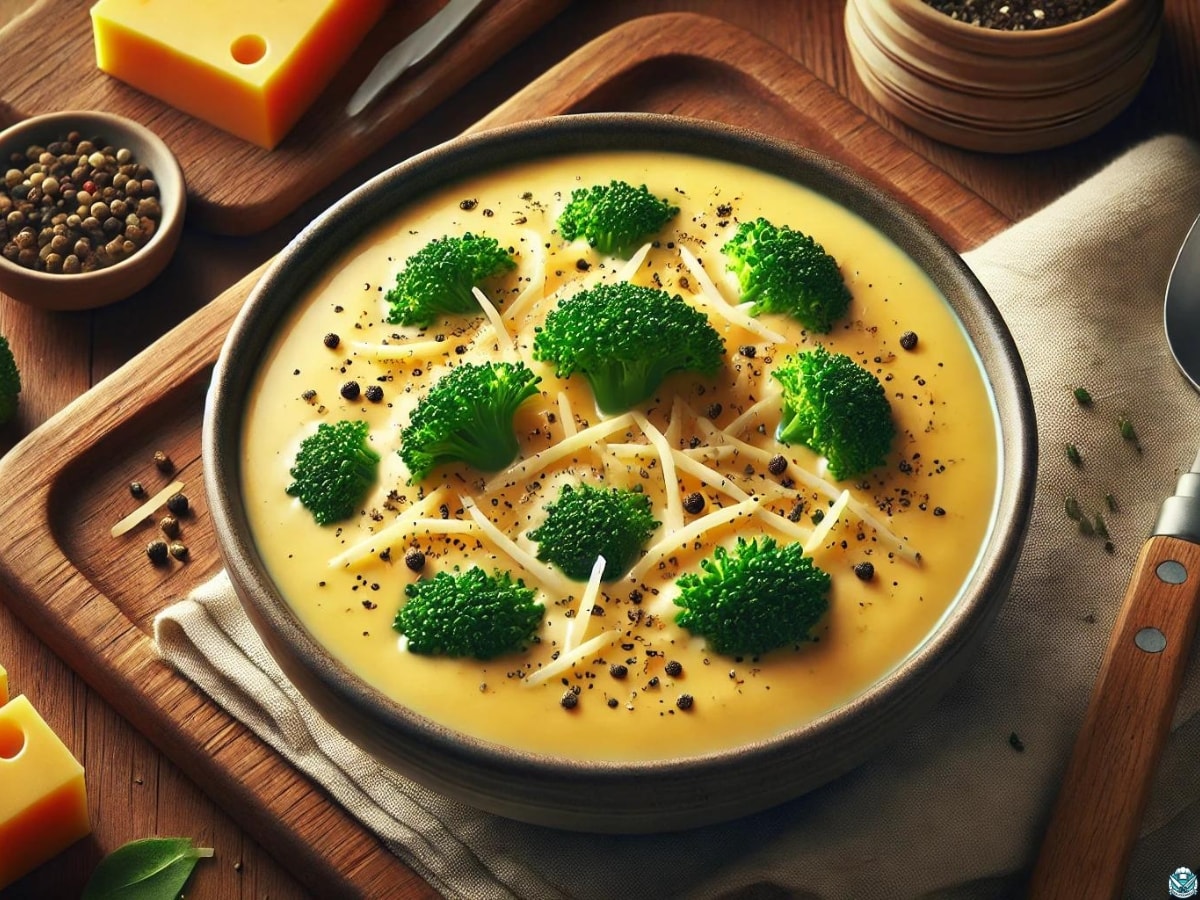 bowl of broccoli cheddar soup