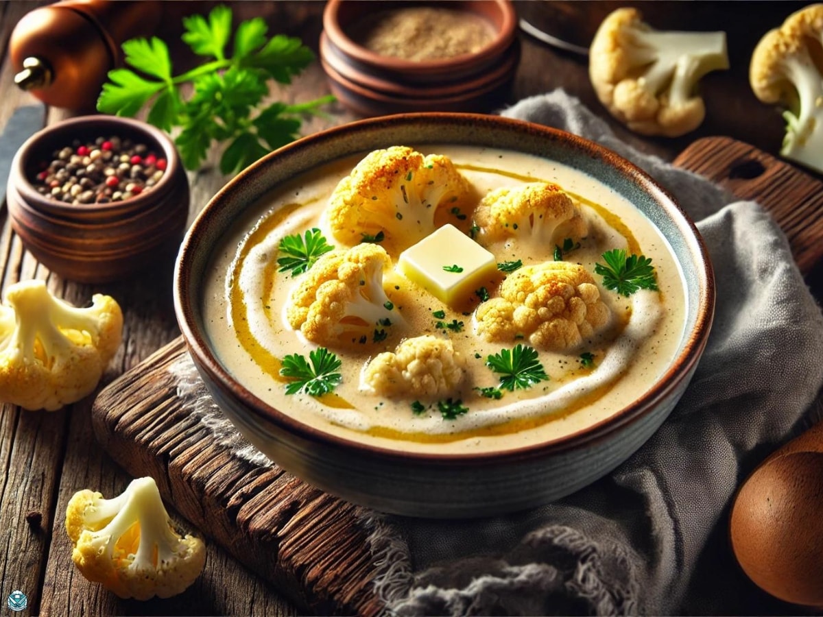 Cauliflower soup with butter