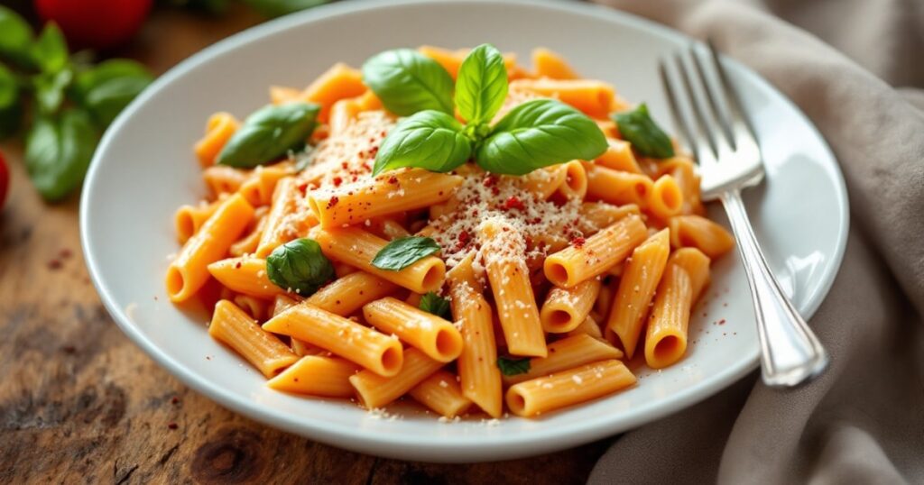 Spicy vodka pasta