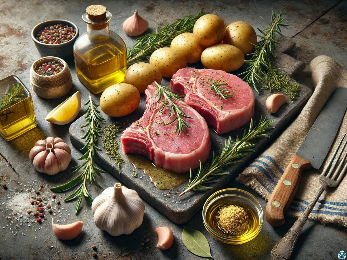 ingredients For pork chops and potatoes