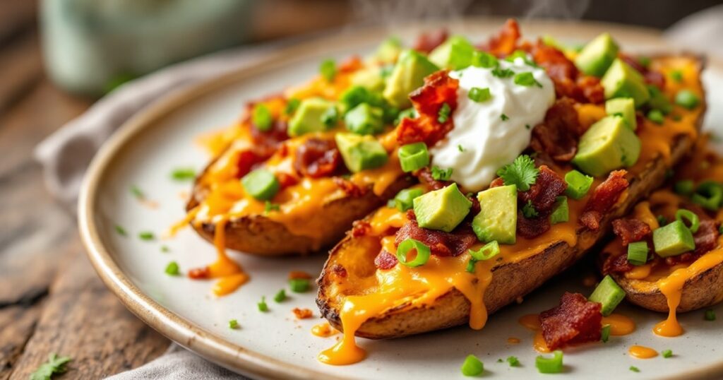 loaded sweet potato skins