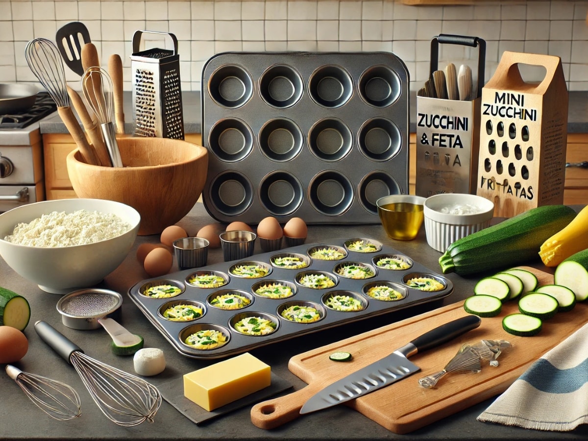 mini zucchini and feta frittata equipment