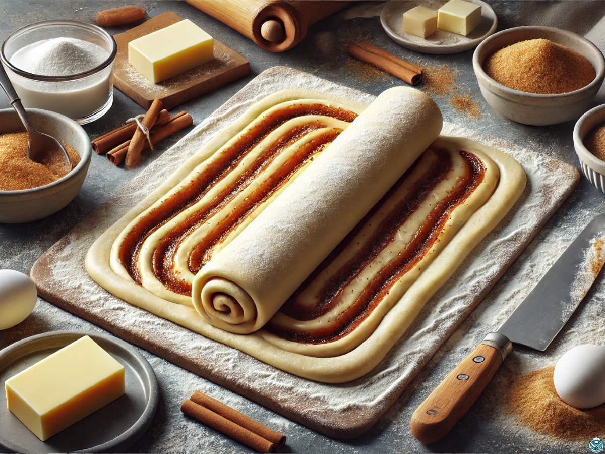 Filling sourdough cinnamon rolls