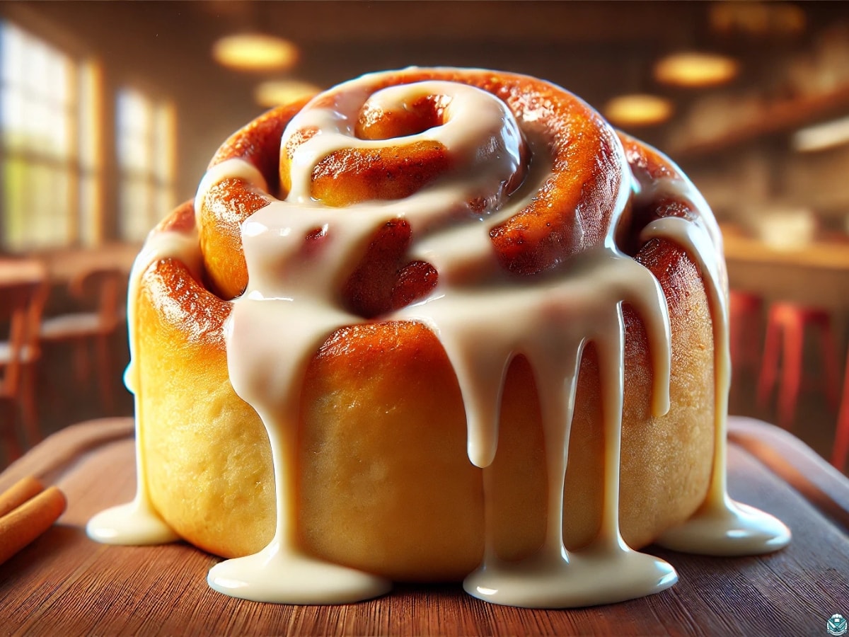 A sourdough cinnamon roll