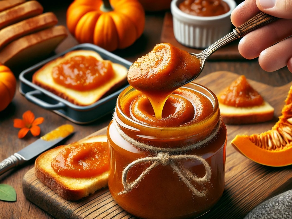 pumpkin butter in a jar