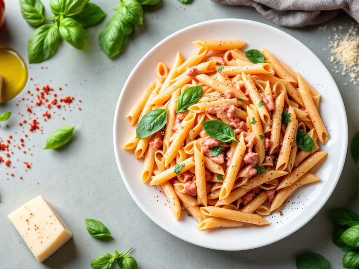 delicious spicy vodka pasta