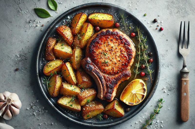 Oven Baked Pork Chops and Potatoes