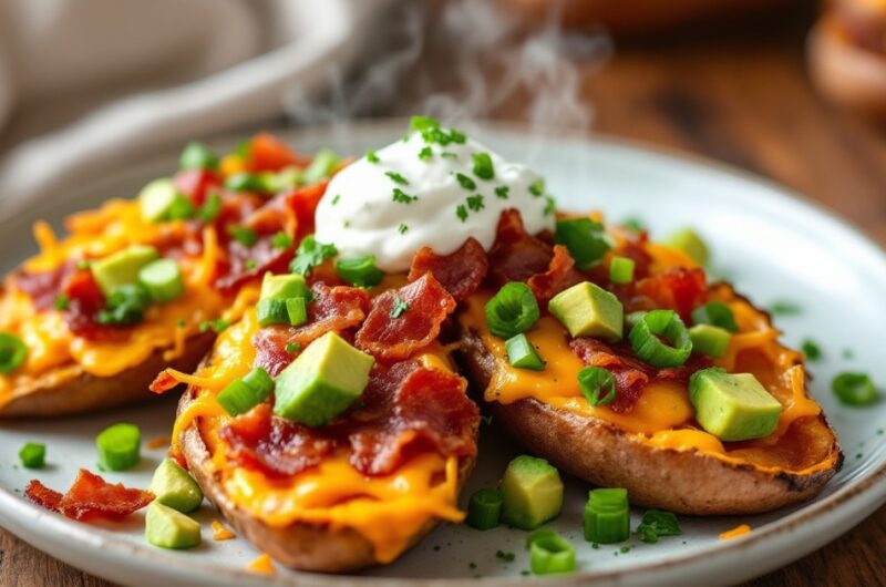 loaded sweet potato skins