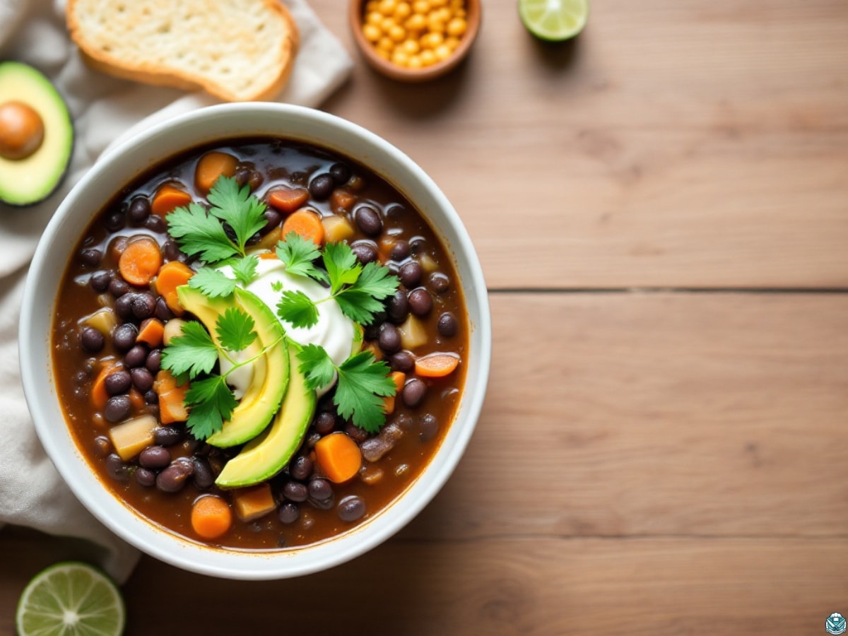 bowl of black bean soup