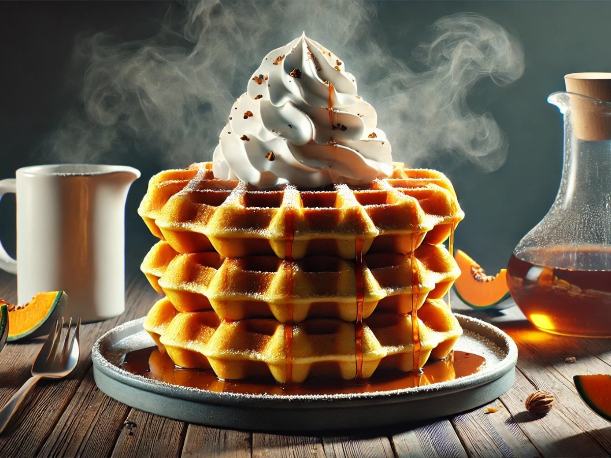 Stack of Pumpkin Waffles