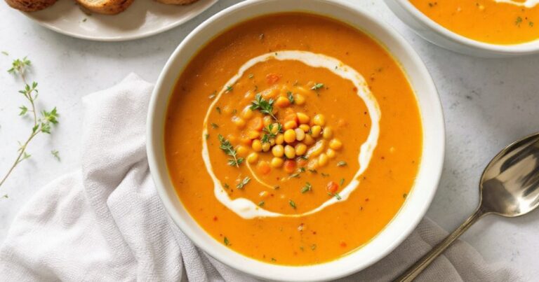 roasted carrot and red lentil soup