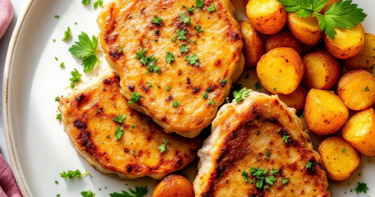 oven baked pork chops and potatoes