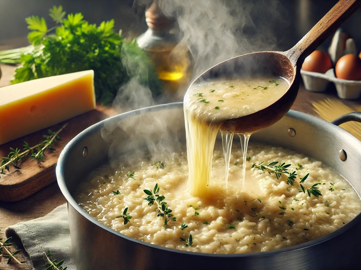 making wild mushroom risotto