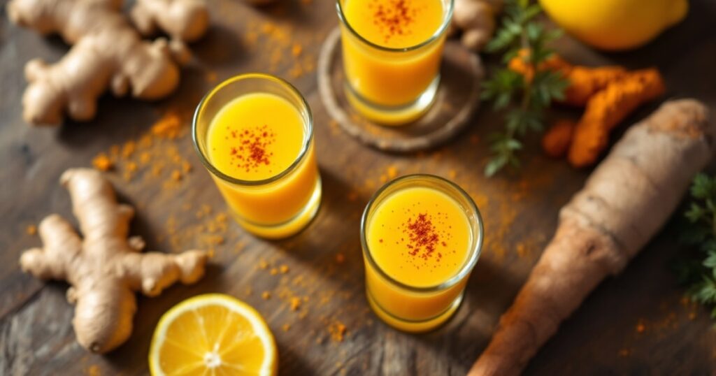 spicy ginger turmeric shots