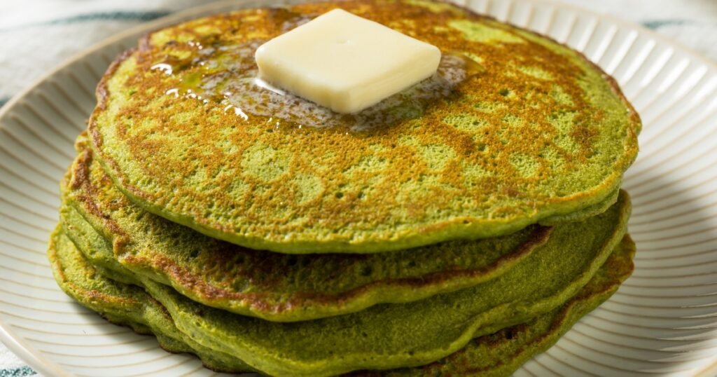 Fluffy Matcha Pancakes