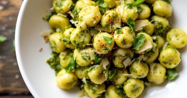 Cauliflower Gnocchi with Pesto