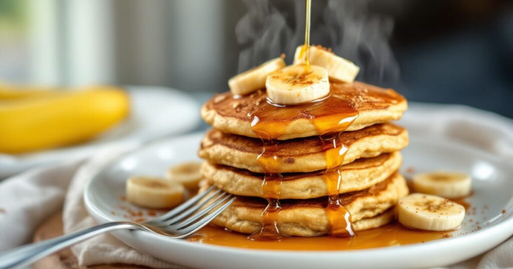 Banana Oatmeal Pancakes