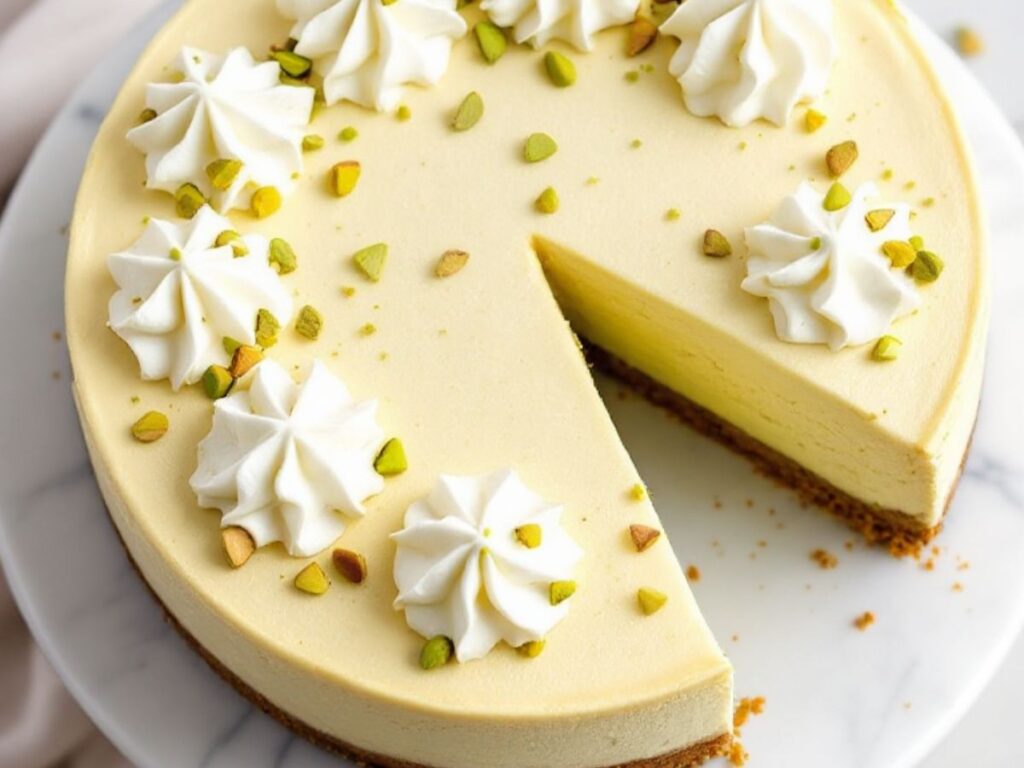 Pistachio Cream Cheesecake close up