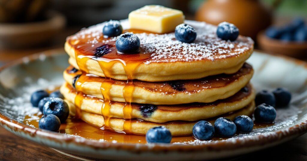 Blueberry Cornmeal Pancakes