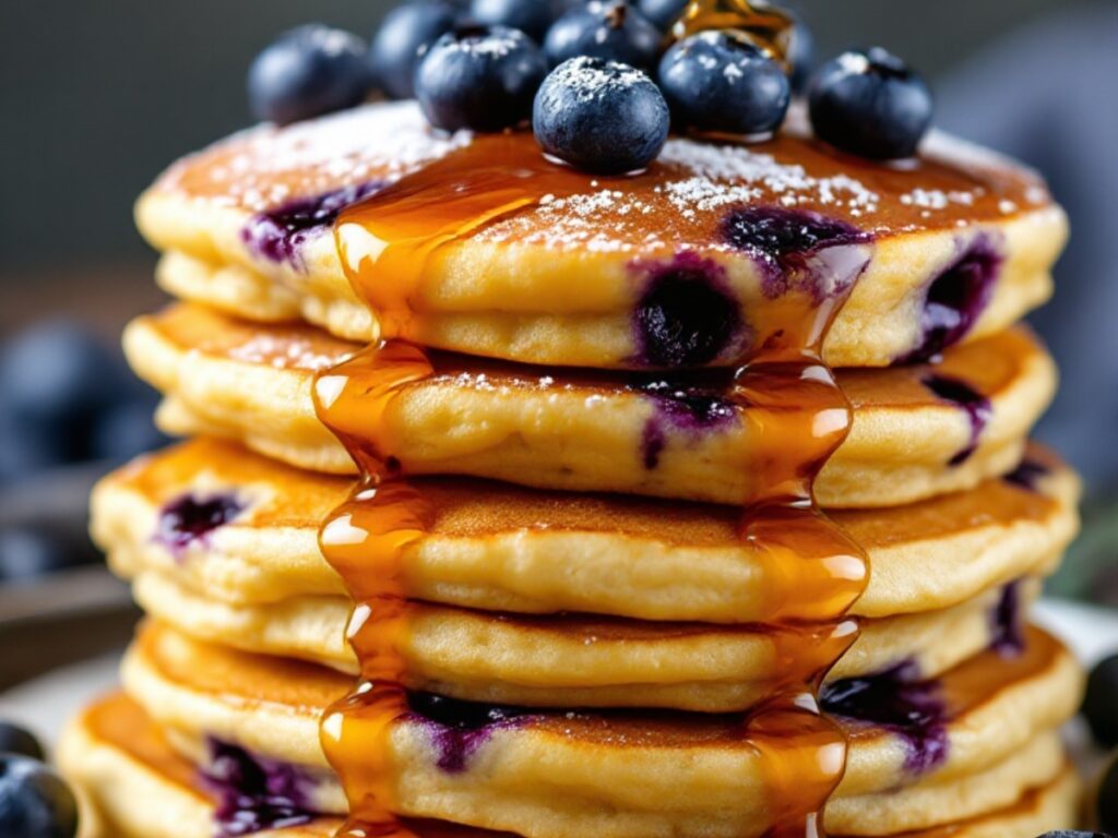 Blueberry Cornmeal Pancakes