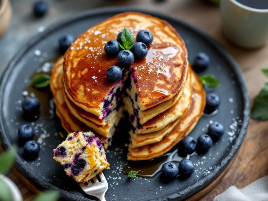 Blueberry Cornmeal Pancakes