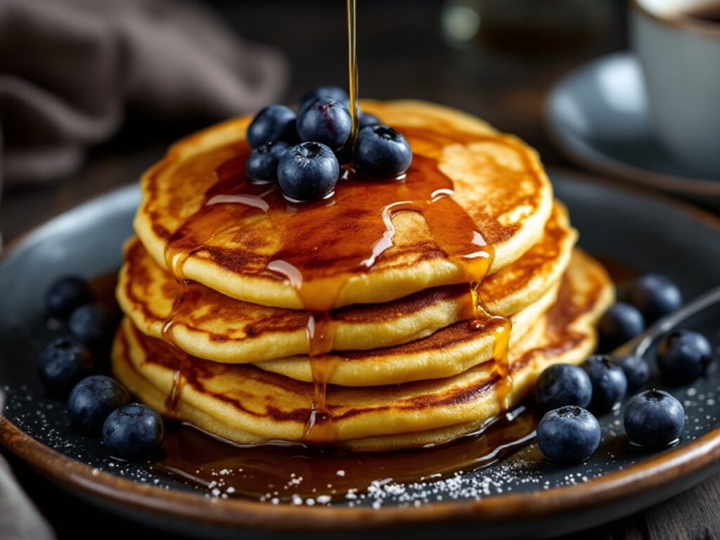 Blueberry Cornmeal Pancakes