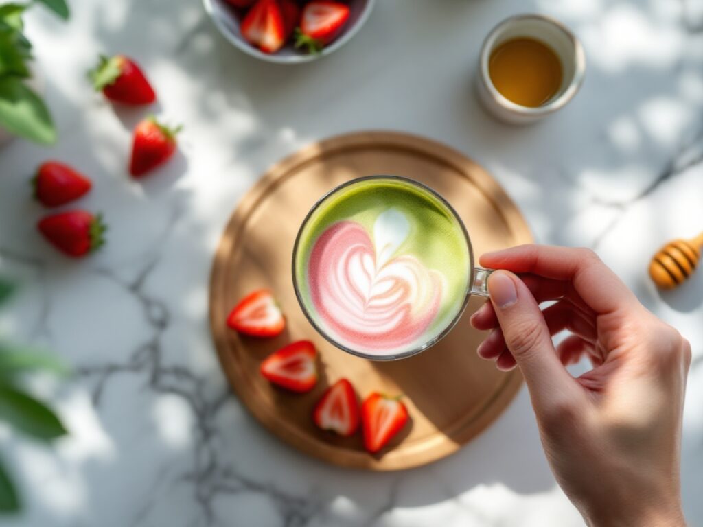 Strawberry Matcha Latte