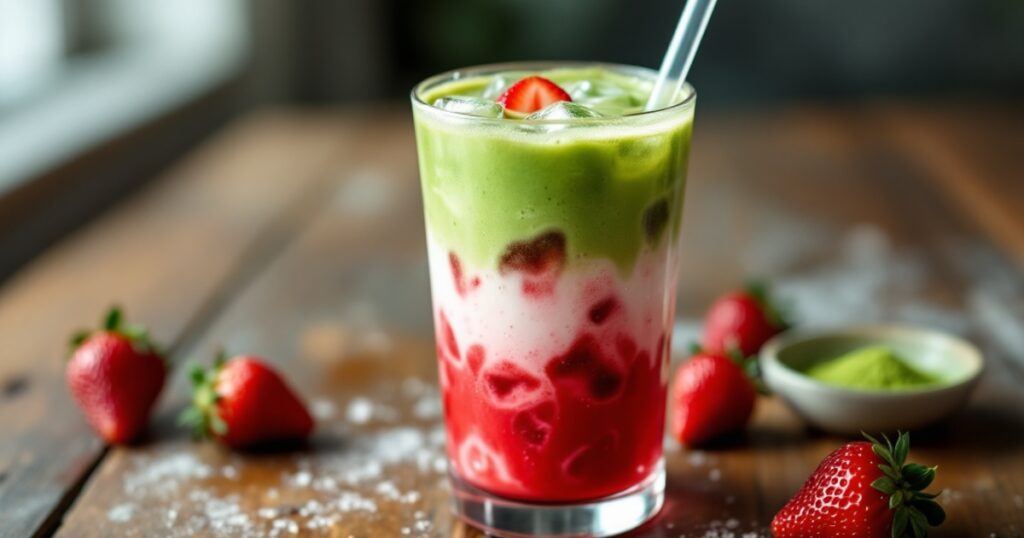 Strawberry Matcha Latte